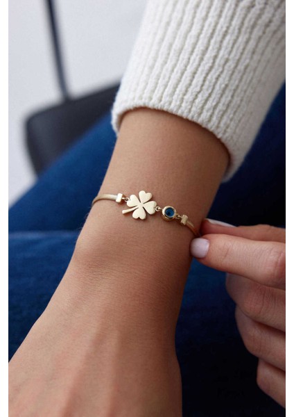 14 Ayar Altın Balık Sırtı Yonca Göz Bileklik fiyatları