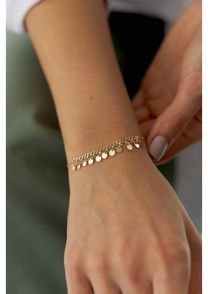 14 Ayar Altın Gurmet Sallantılı Pullu Bileklik fiyatları