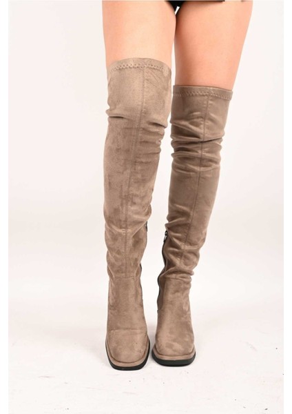 Bağcıksız Streç Detaylı Termo Taban Hakiki Deri Çizme 336-1236 Kadın Çizme fırsatları