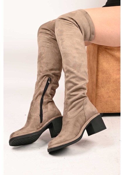 Bağcıksız Streç Detaylı Termo Taban Hakiki Deri Çizme 336-1236 Kadın Çizme indirimleri
