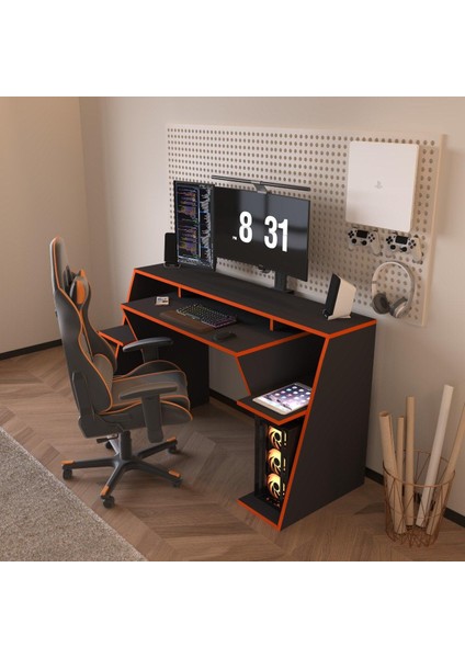 Pixel Profesyonel Oyuncu Masası,gamer DESK,150X55,SİYAH Oyuncu Masası,bilgisayar Masası
