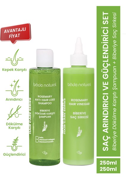 Biberiye Saç Dökülmesi Karşıtı Bakım Şampuanı & Biberiye Saç Sirkesi