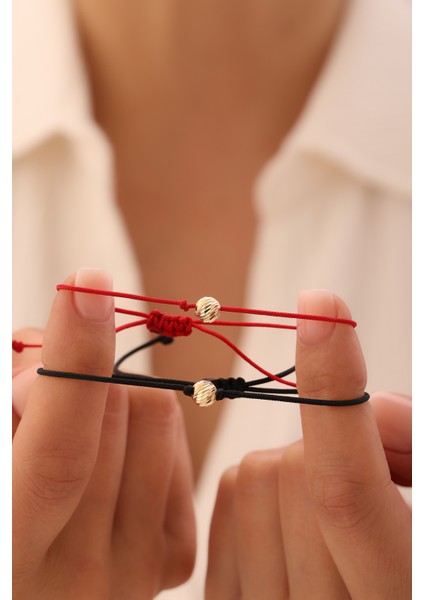 14 Ayar Altın Dorika Toplu Ip Bileklik