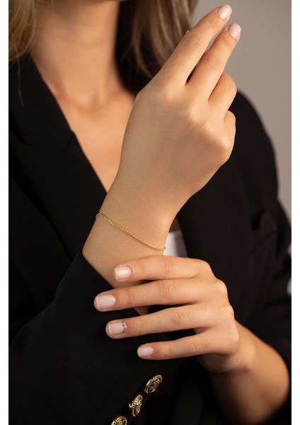 14 Ayar Altın Ince Halat Bileklik