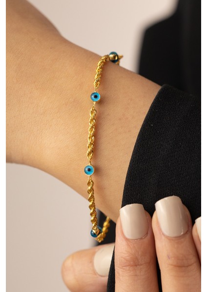 Altın Halat Göz Bileklik