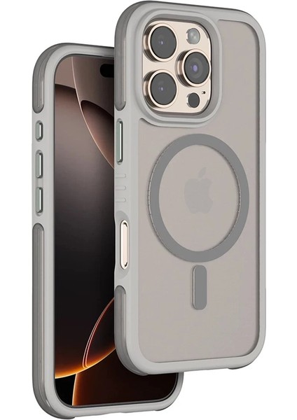 iPhone 16 Pro Orbit Magsafe Kapak - Titan GRI-(5796)