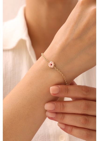 14 Ayar Altın Doch Zincir Donut Çocuk Bilekliği