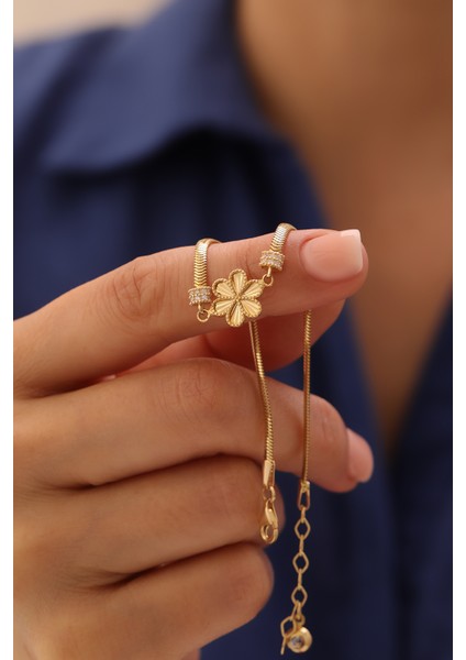 14 Ayar Altın Kalemli Yonca Bileklik fiyatları