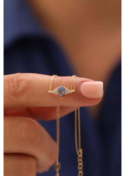 14 Ayar Altın Üçgen Safir Taşlı Bileklik fiyatları