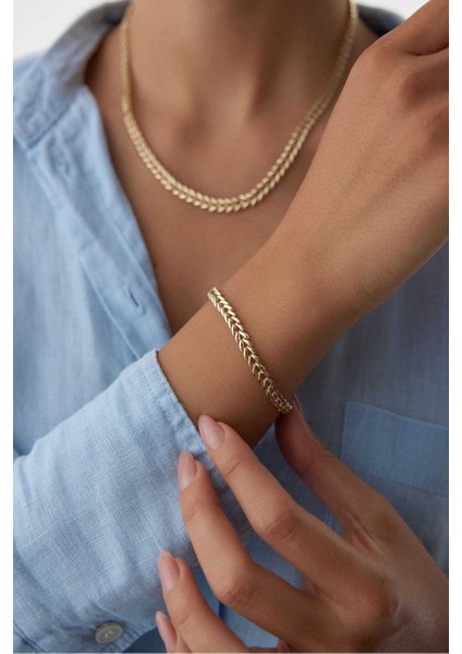 14 Ayar Altın Başak Bileklik