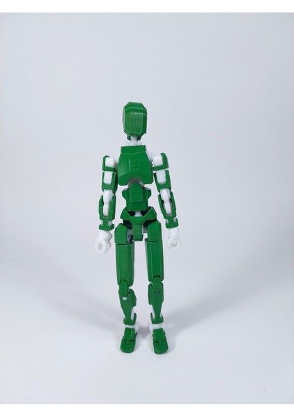 Dummy Oynar Eklemli 15 cm Aksiyon Oyuncağı Yeşil Beyaz 3 Çift El & Aksesuar