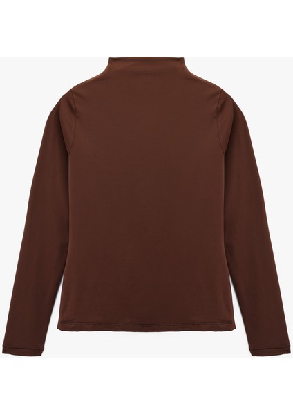 Slim Fit Uzun Kollu Balıkçı Yaka Tişört