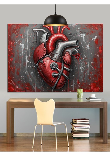 Insan Kalbi Anatomi Dekoratif Kanvas - Mdf Ahşap Tablo modelleri