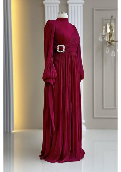 Hira Abiye Elbise Bordo modelleri