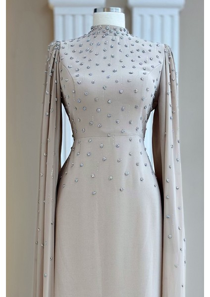 Afra Abiye Elbise Bej fiyatları