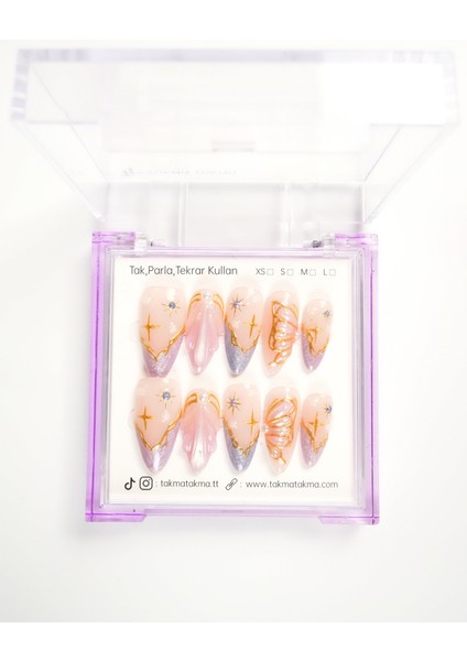 10'lu Ten Uzun Badem UBD1526 Tekrar Kullanılabilir El Yapımı Protez Takma Tırnak Ten Rengi-Xs modelleri