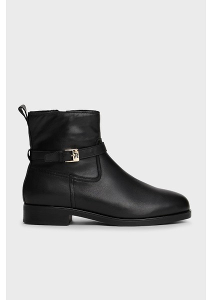 Hakiki Deri Tokalı Fermuarlı Bot Bayan Bot FW0FW08781 Bds