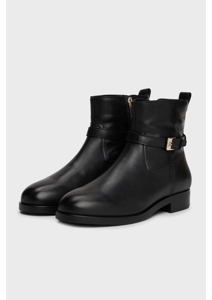 Hakiki Deri Tokalı Fermuarlı Bot Bayan Bot FW0FW08781 Bds modelleri