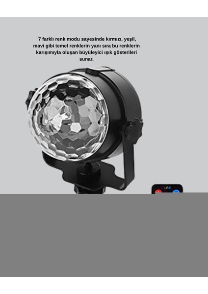 Ritme Duyarlı LED Disko Topu – Renkli Işık Gösterili Parti Lambası modelleri