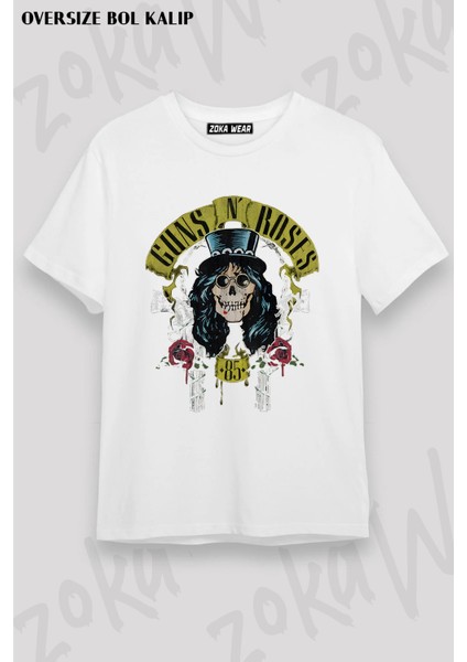 Guns N' Roses Rock Müzik V21 Baskılı Oversize Tişört Unisex