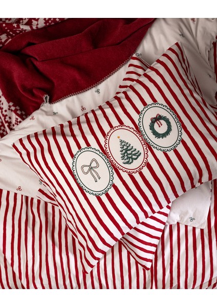 Celina Çift Kişilik %100 Pamuk Ranforce Baskılı Nevresim Takımı - Kırmızı indirimleri
