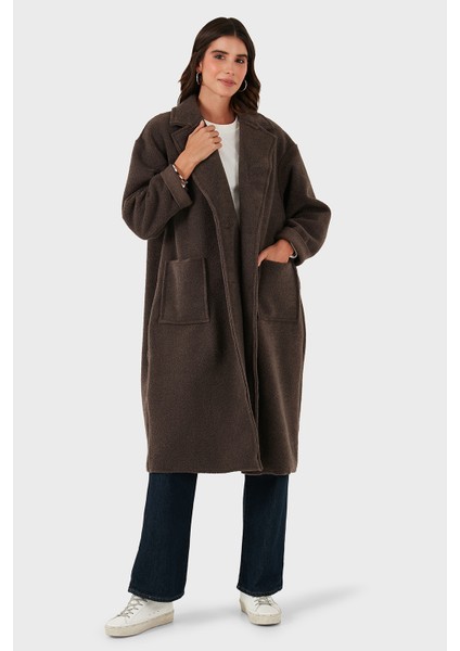 Via Dante Relaxed Fit Kruvaze Yaka Düğmeli Uzun Kaban Bayan Kaban 68821012 fiyatları