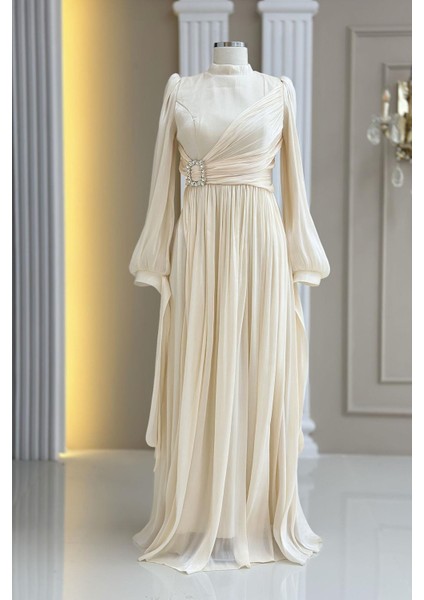 Hira Abiye Elbise Krem