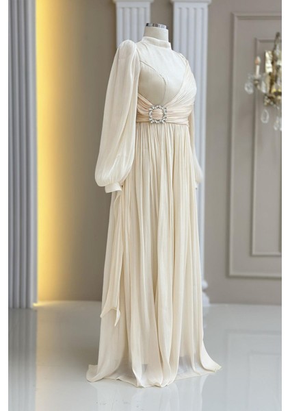 Hira Abiye Elbise Krem modelleri