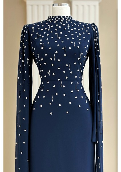 Afra Abiye Elbise Lacivert fiyatları