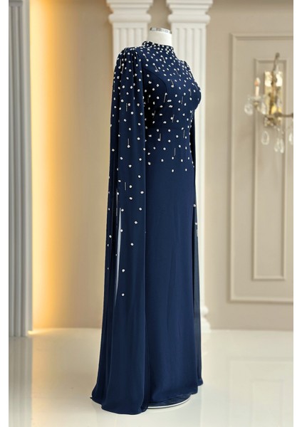 Afra Abiye Elbise Lacivert modelleri