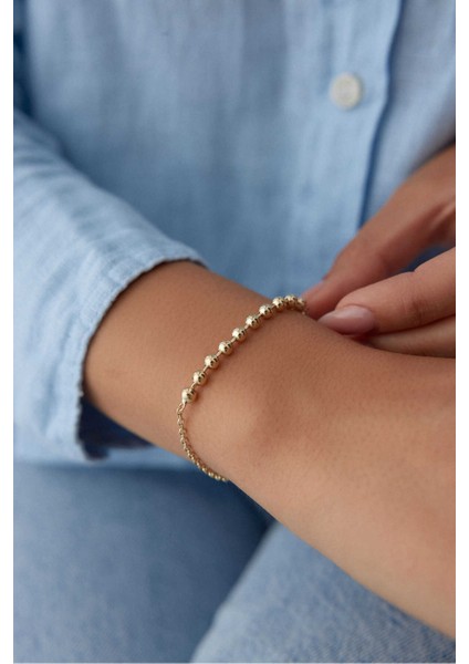 14 Ayar Altın Doc Zincir Toplu Bileklik