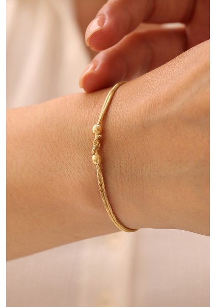 14 Ayar Altın Balık Sırtı Düğüm Bileklik fiyatları