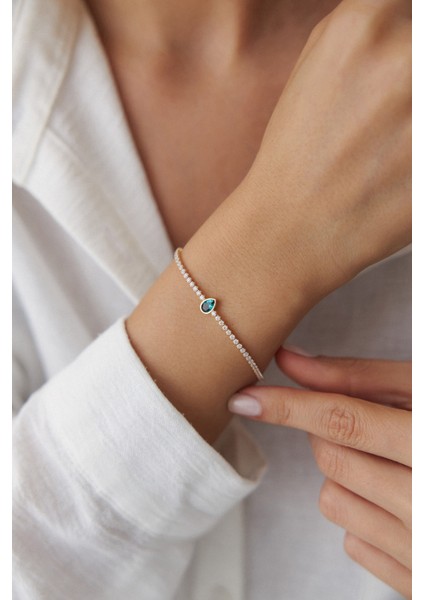 14 Ayar Altın Yeşil Damla Su Yolu Bileklik fiyatları