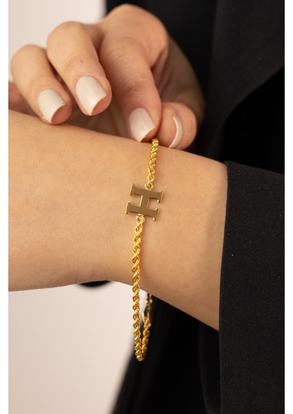 Altın Halat Harf Bileklik