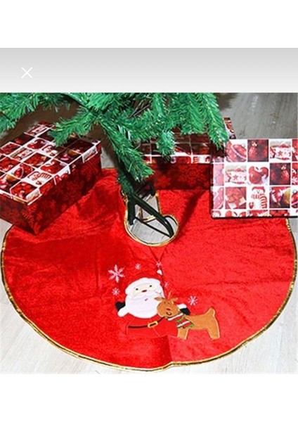 yılbaşı ağaç altı örtüsü lüx kırmızı