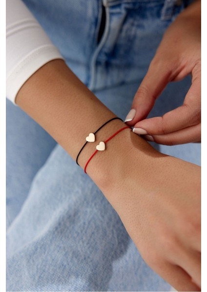 14 Ayar Altın Ipli Kalp Bileklik