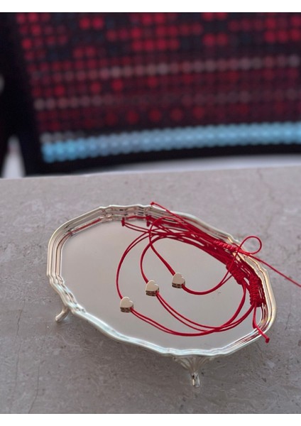 14 Ayar Altın Ipli Kalp Bileklik modelleri