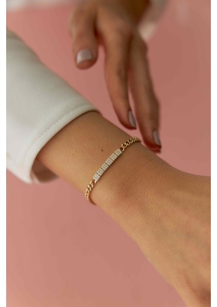 14 Ayar Altın Taşlı Plaka Gurmet Bileklik fiyatları