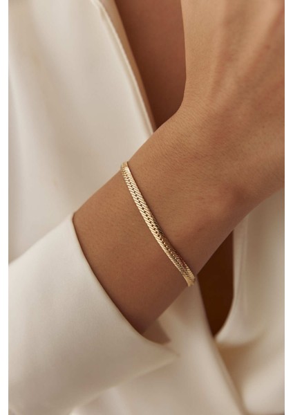 14 Ayar Altın Orta Snake Zincir