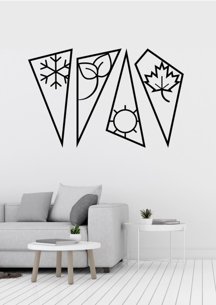 Dört Mevsim Temalı Dekoratif Metal Duvar Süsü