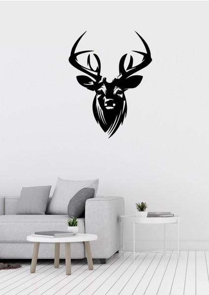 Geyik Kafası Figürlü Dekoratif Metal Duvar Süsü