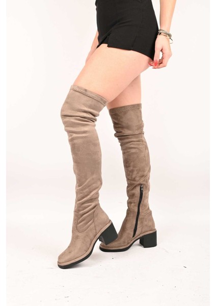 Bağcıksız Streç Detaylı Termo Taban Hakiki Deri Çizme 336-1236 Kadın Çizme fiyatları