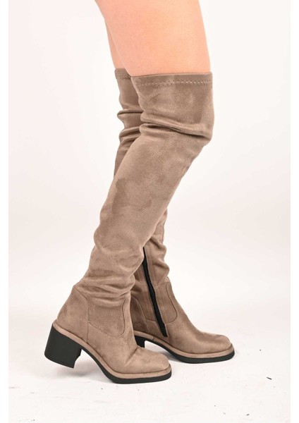 Bağcıksız Streç Detaylı Termo Taban Hakiki Deri Çizme 336-1236 Kadın Çizme modelleri
