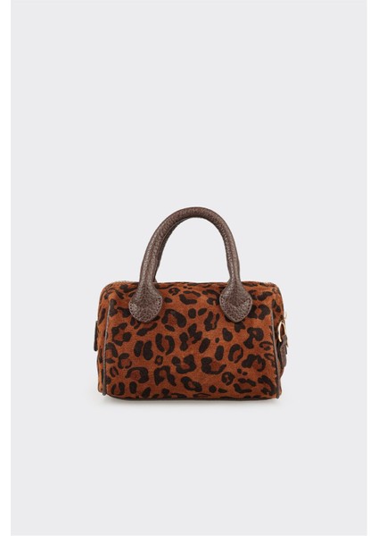 Kahve Hayvan Desenli Kadın Küçük El Çantası modelleri