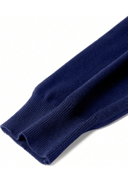 Erkek Lacivert Regular Fit Yarım Pat Fermuarlı Yaka Triko Kazak modelleri