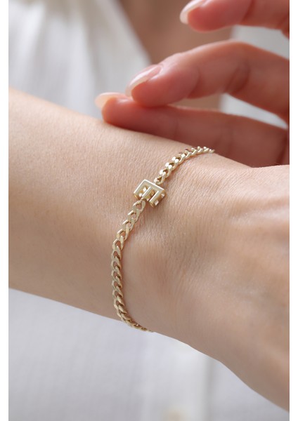 14 Ayar Altın Kişiselleştirilebilir Gurmet Harf Bileklik fiyatları