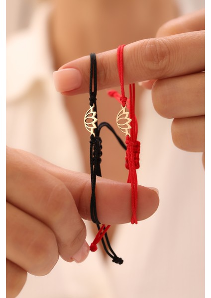 14 Ayar Altın Ipli Lotus Çiçeği Bileklik fiyatları