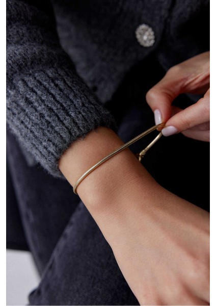 14 Ayar Altın Esnek Balık Sırtı Bileklik