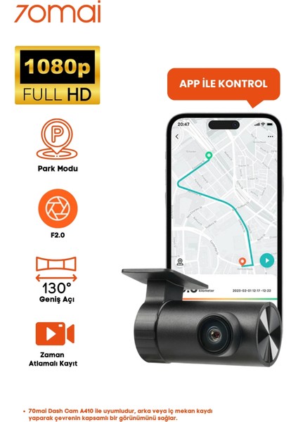 70MAİ Yeni 1080P Hdr Arka Kamera RC21, Yalnızca A410 ile Uyumludur