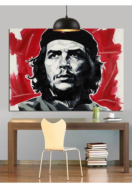 Che Guevara Siyah Beyaz Portre Dekoratif Kanvas - Mdf Ahşap Tablo fiyatları